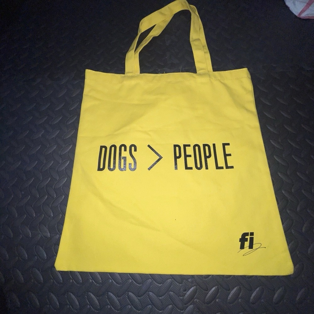 New Yellow FI Canvas Dog   People Reusable Market Bag Dog Love Totebag